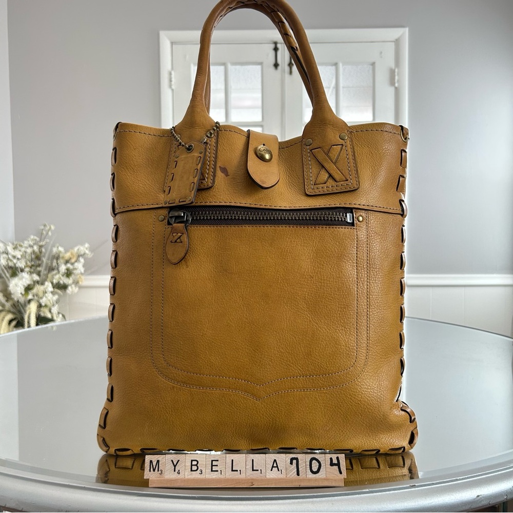 Coach Legacy Thompson Slim Tote 🐪CAMEL🐫 Whipstitch